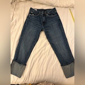 Zara dark blue cuffed jeans size 8